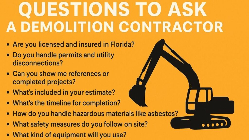 questions to ask a demolition contractor