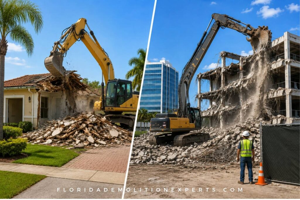 Residential vs Commercial Demolition in Broward County