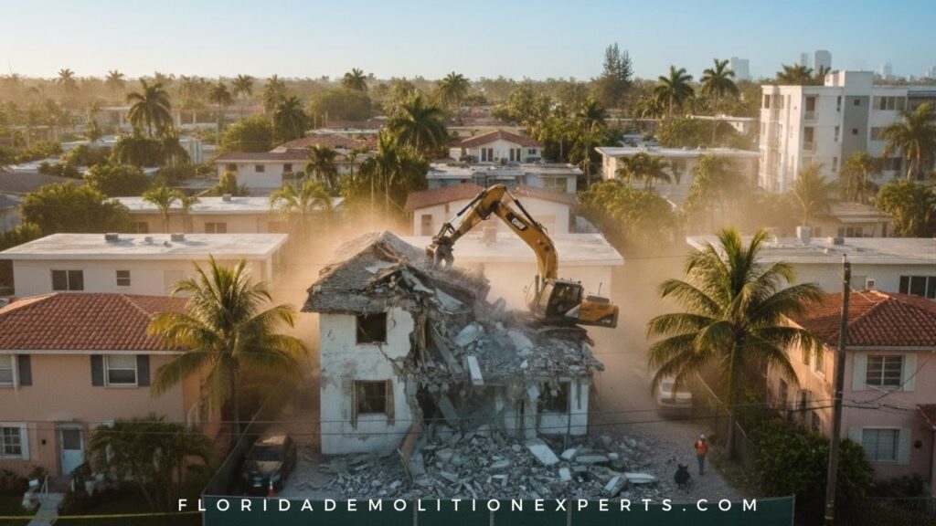 How to demolish a house in South Florida with tight property lines
