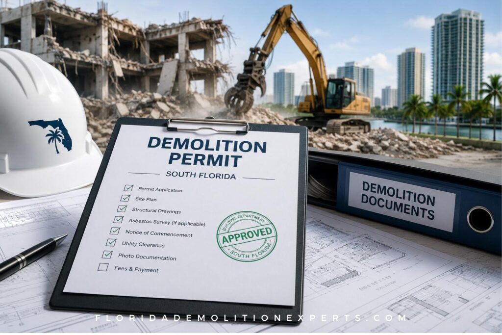 demolition permit documents in South Florida